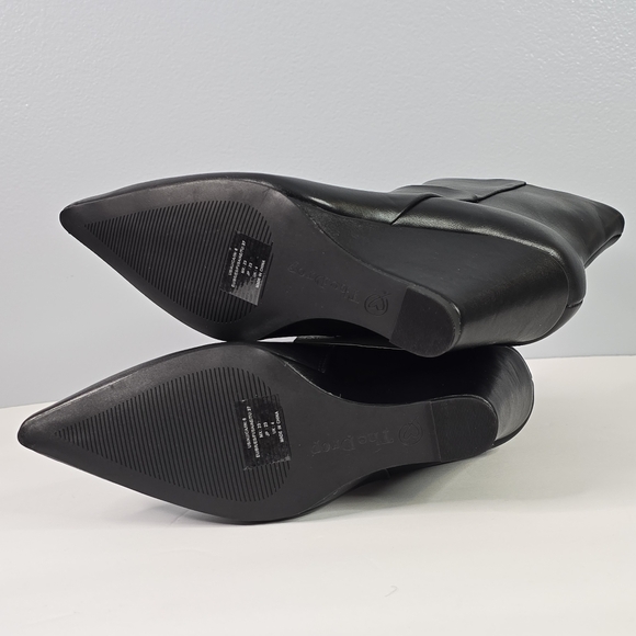 The Drop Black Gina Vegan Leather Wedge Boot - Picture 7 of 11